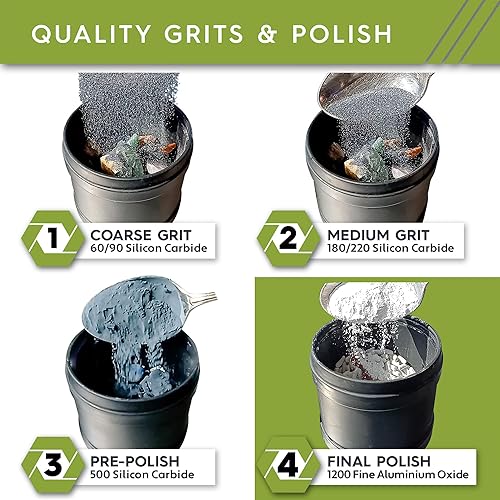 Miniatura 3 de Polly Plastics Rock Tumbler - Recambio de grano, pulido final de óxido de aluminio fino 1200, etapa 4 para rodar piedras (paquete de 2) (3 libras)