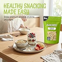 Vista 4 de Oh! Nuts Almendras blanqueadas en trozos – crudas – 100% naturales – 2 libras – Almendra alta en proteínas – Envasado en bolsa de cierre