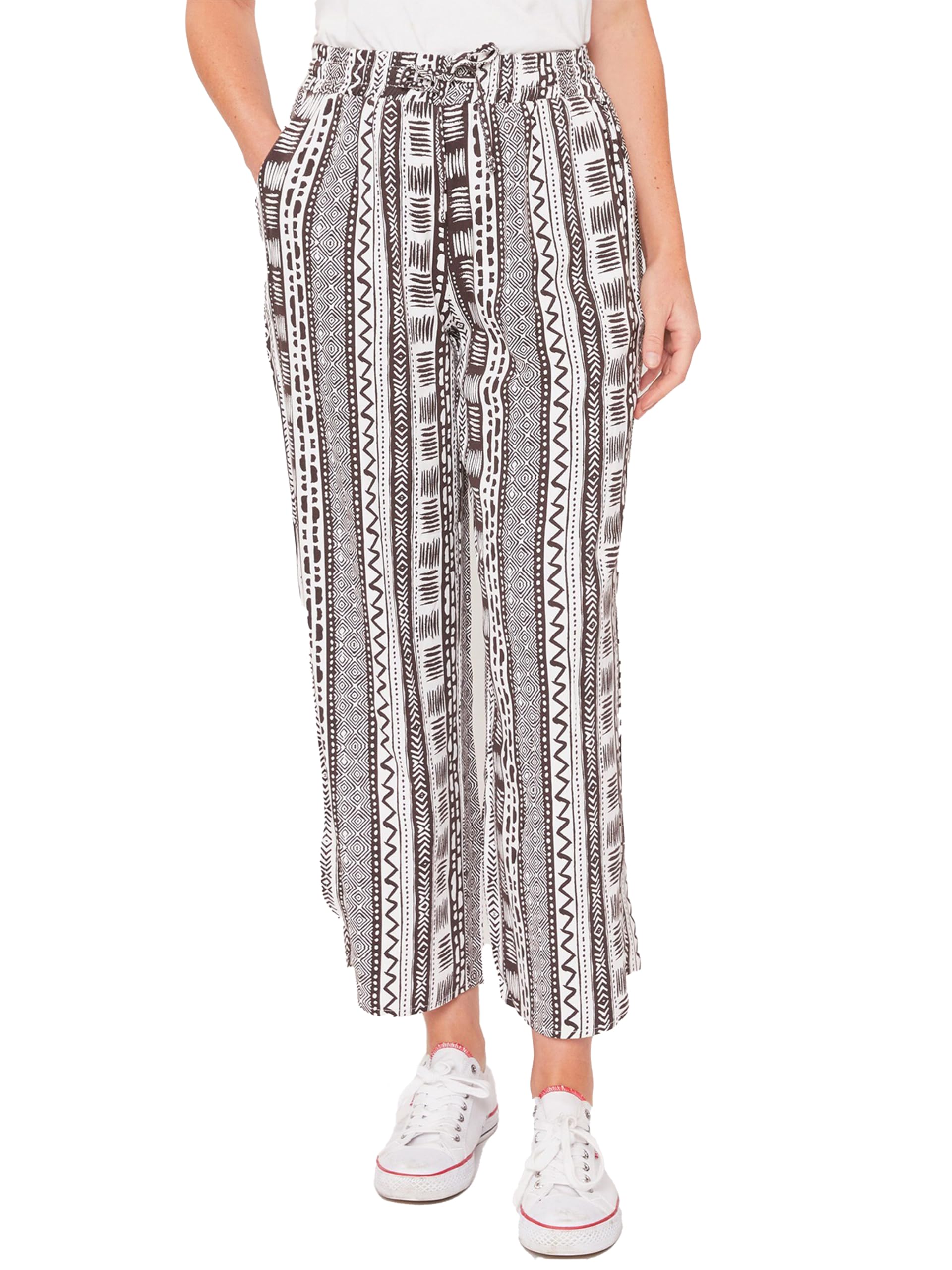 Royalty for Me Womens Royalty for Me Women s Elastic Waist Pant with Slit Hem