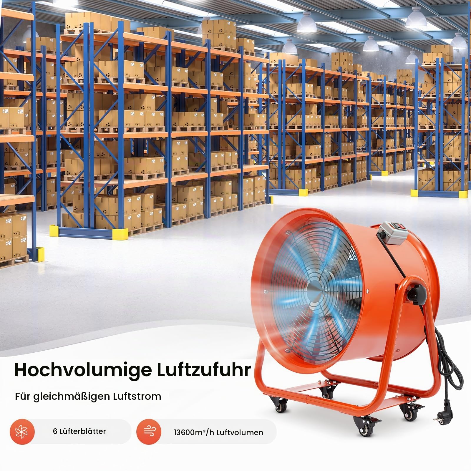 15000m³/h 220V Industrieventilator, Bauventilator Baugebläse, Leise Drehzahlregler, Industrielüfter für Lasergraviermaschinen