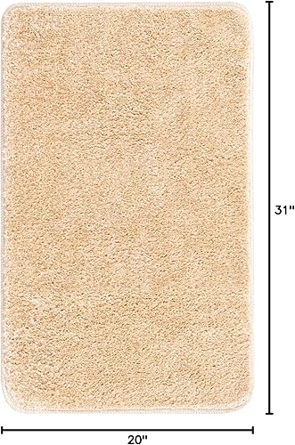 Miniatura 2 de Unique Loom Bano Everyday Bath Mat Collection - Alfombra de área para uso diario (rectangular de 1 pies 8 pulgadas x 2 pies 7 pulgadas, color beige