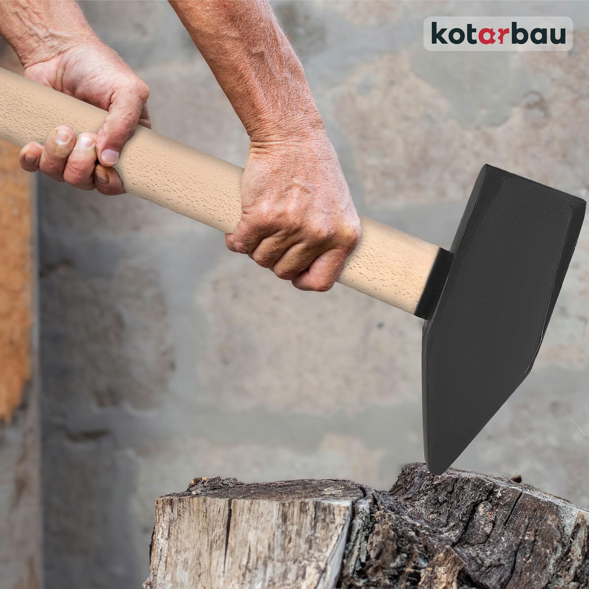 KOTARBAU® Hammer - 10 kg - Schlosserhammer mit Holzstiel - 90 cm - Vorschlaghammer - mit robustem Kopf - Ergonomisch - Heimwerker Werkzeug - Stahl