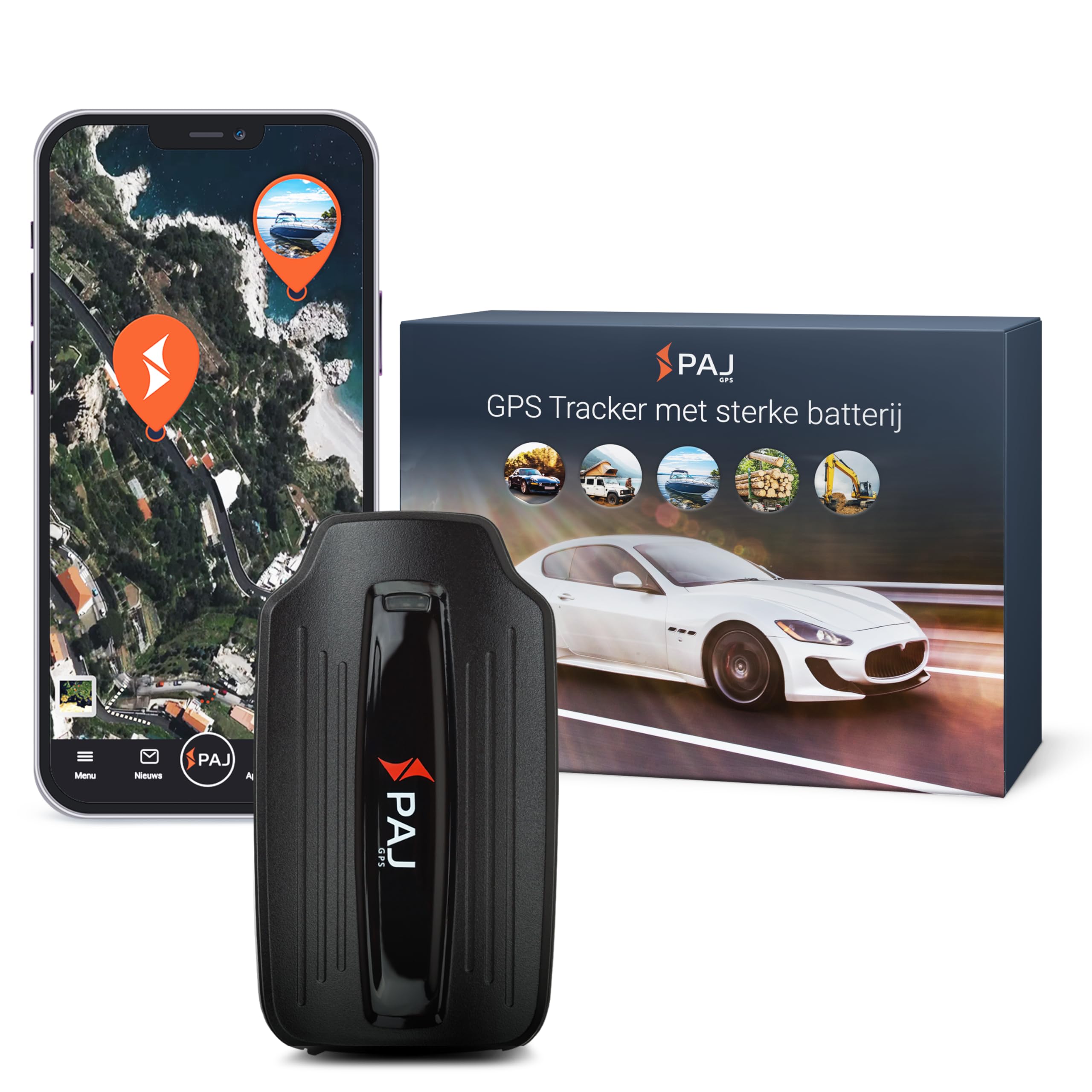 PAJ POWER Finder - GPS Tracker voor auto's, machines, boten, en meer, met Magneetbevestiging - 40 dagen batterijcapaciteit - Actieve tracking tijd - Live volgen - Anti diefstal bescherming