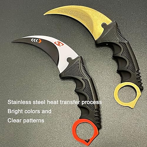 Miniatura 4 de Karambit - Cuchillo de entrenamiento de práctica de acero inoxidable no ofensivo, cuchillo de karambit con funda para principiantes, cuchillo de