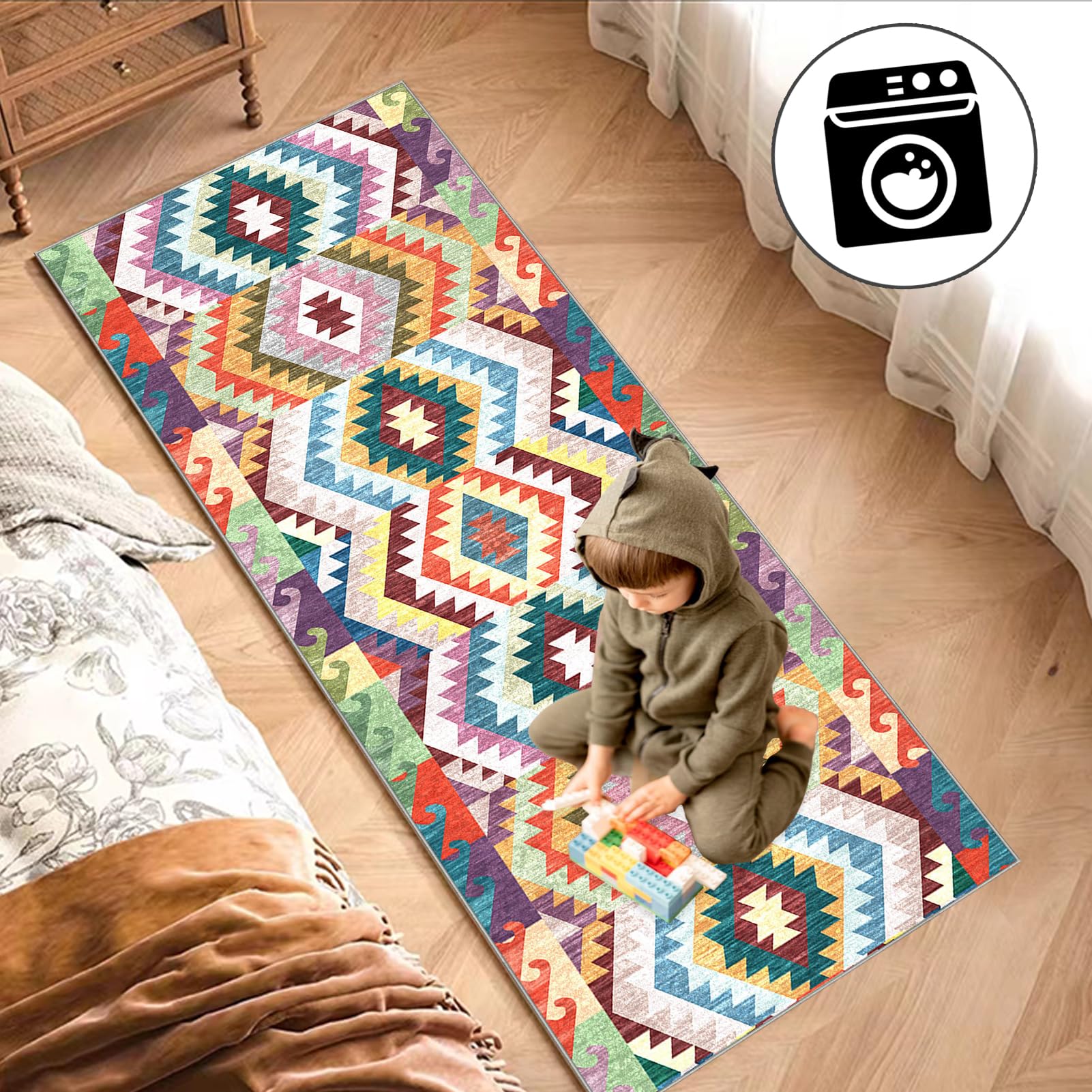 Dywan do przedpokoju antypoślizgowy dywan kuchenny zmywalny dywan długi korytarz 65 x 200 cm dywan salon krótkie włosy dywan do przedpokoju wejście wycieraczka długi wąski dywan do jadalni