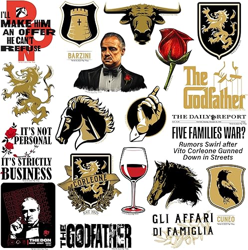 Miniatura 3 de The Godfather - Paquete variado de calcomanías de vinilo grandes de lujo, para laptop, botella de agua, álbumes de recortes, tableta, monopatín,