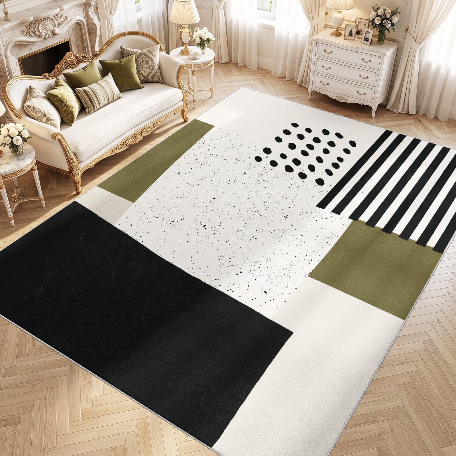 Dywan do sypialni 80 x 120 cm nowoczesna geometria chłopca, dywan z kolorowymi klockami świeża geometria z nadrukiem 3D, dywan do salonu, odpowiedni do pokoju dziecięcego, zmywalny, antypoślizgowy