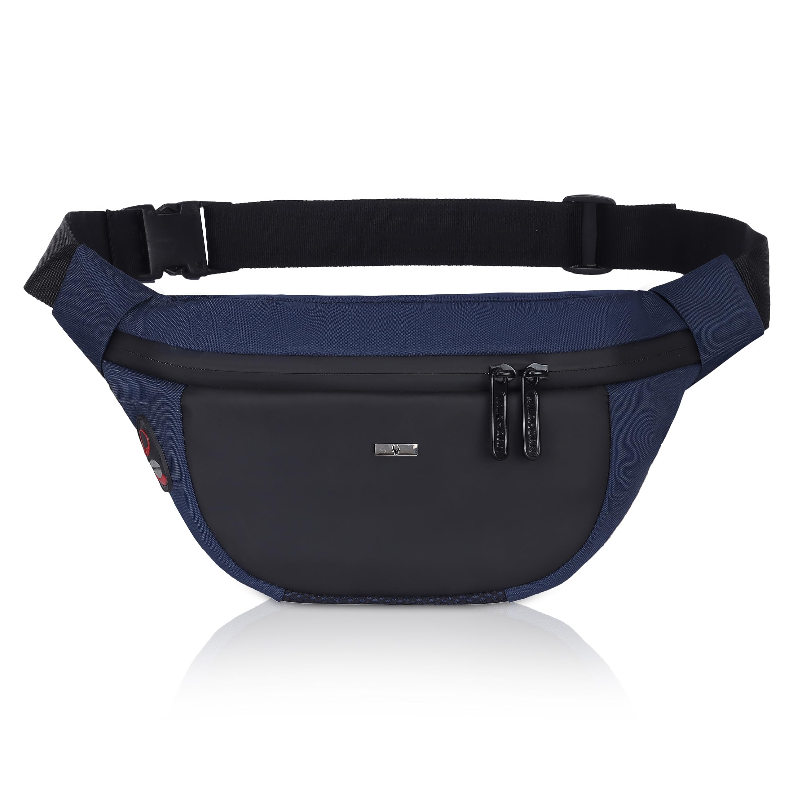 WILDHORN 2.4L Waist Bag for Men Women I Headphone Hole I Ultra Strong Stitching, Sturdy Zippers, Waterproof, Fanny Pack for Hiking Travel Camping Running Sports with Adjustable Strap (Navy & Black)-image-16