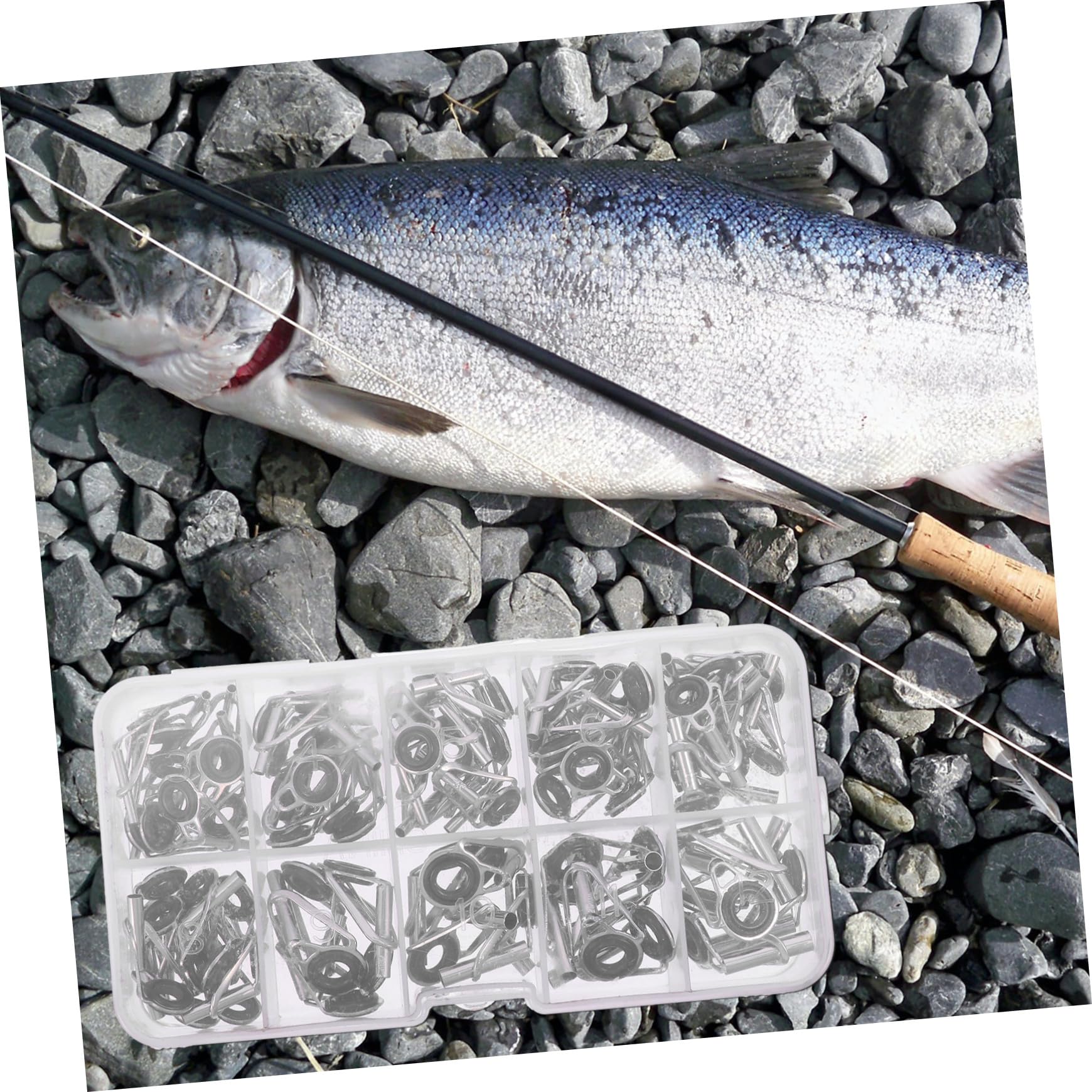 SUPVOX 160 Pezzi Canna da Pesca in Mare Asta Leggermente Anello di Guida Kit di Riparazione Canna da Pesca Guide per Canna da Pesca Asta di Guida di Ricambio Occhiello Kit di Riparazione