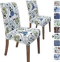 Vista 9 de SPRINGRICO Juego de 4 fundas para sillas de comedor, fundas elásticas para sillas de comedor, de elastano lavables, fundas para sillas Parsons