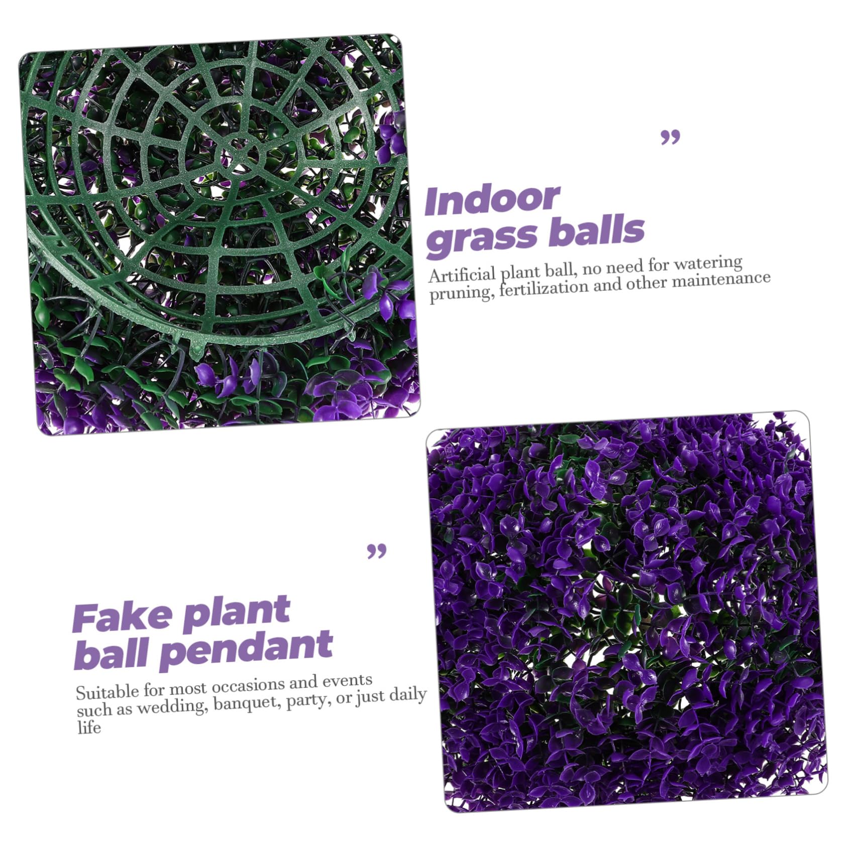 Boule Décorative Artificielle Pourpre en Plastique Légère sans Entretien, Forme Boule pour Décoration Intérieure et Banquet