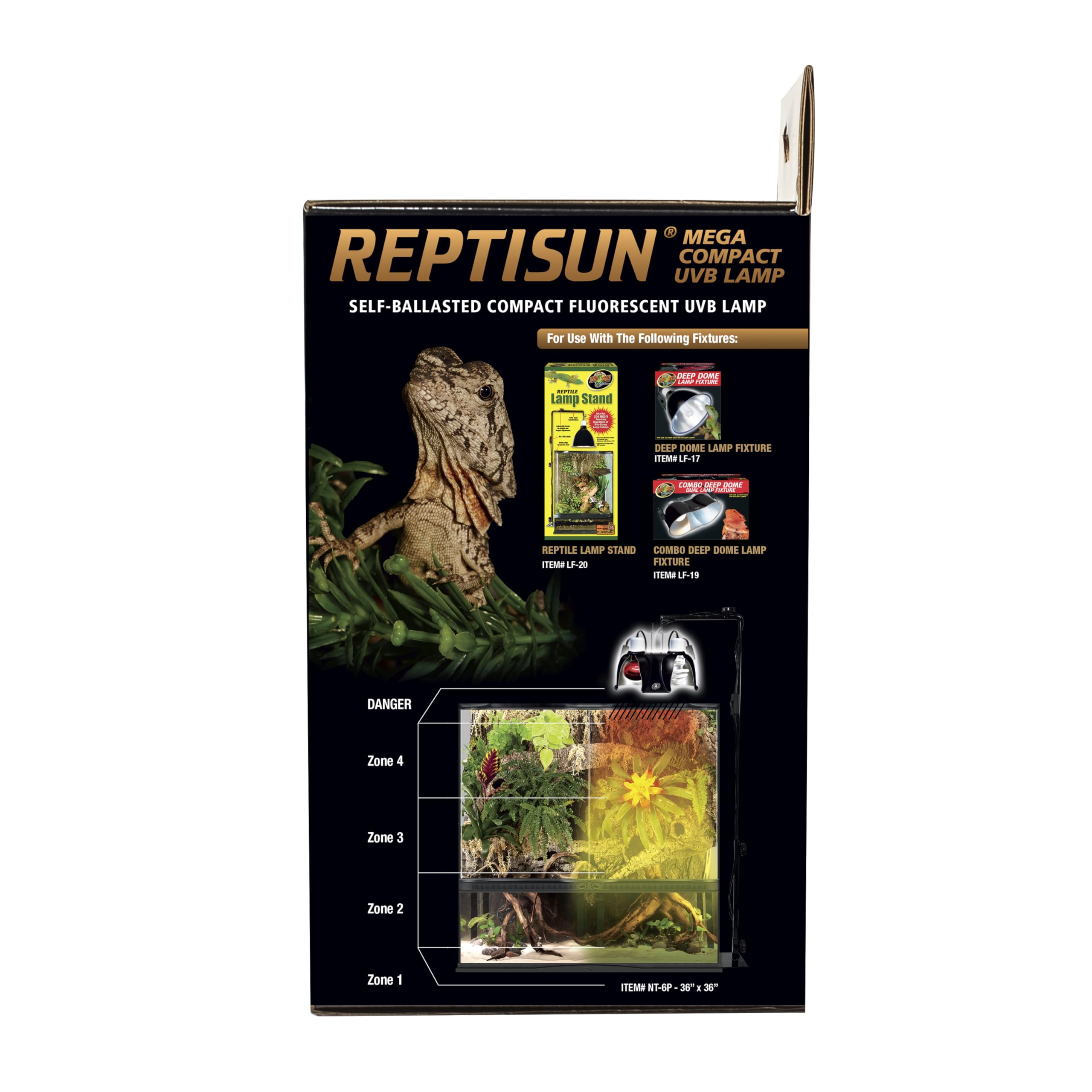 Zoo Med Reptisun Fluorescent UVB 65 W - Lampadina UVB compatta Fluorescente per terrari e rettilari, 65 W