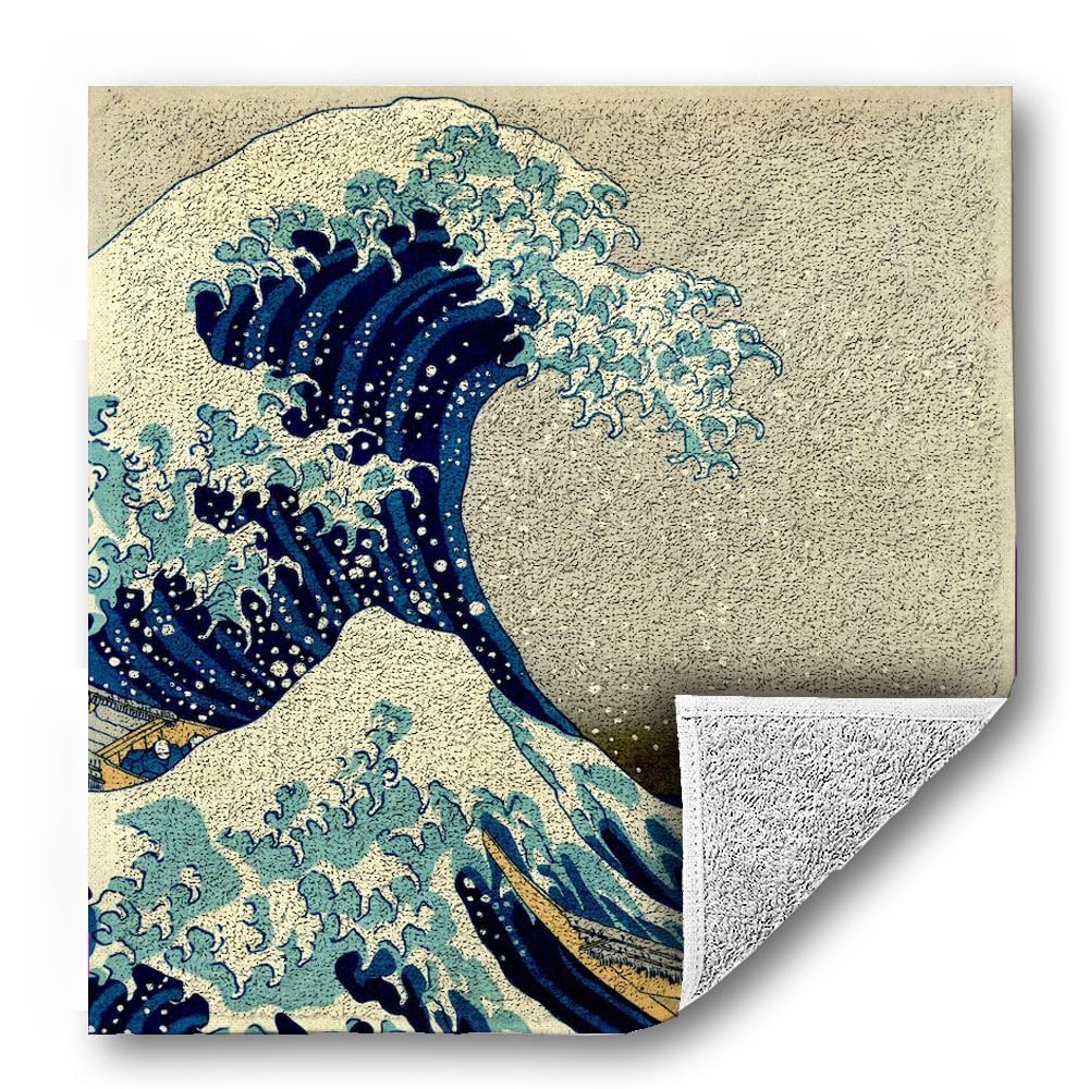 Amazon｜ハンドタオル 【日本の名画】 葛飾北斎 ハンカチ ソフト 吸水