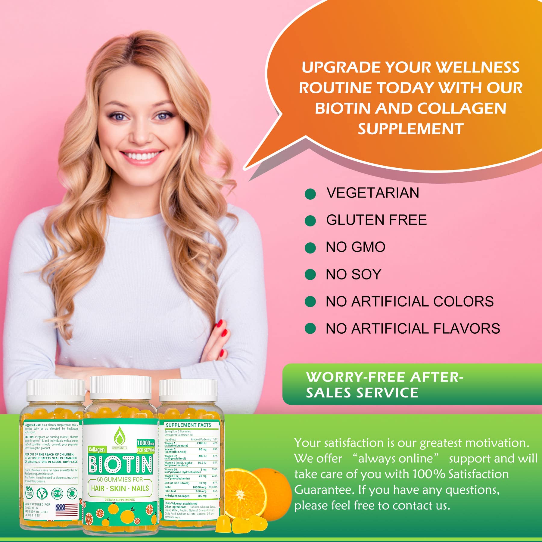 Buy Biotin Gummies for Hair Growth Max Strength Biotin 10000mcg with