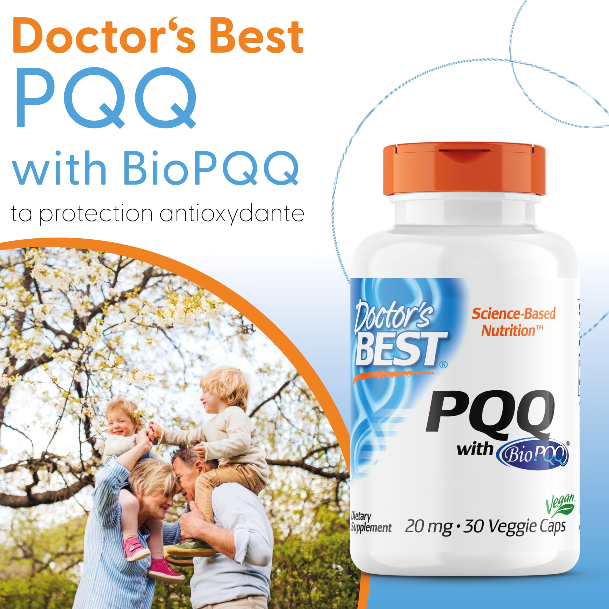 Doctor's Best, PQQ (Pyrroloquinoline Quinone), avec BioPQQ, 20 mg, 30 Capsules végétales, Hautement Dosé, Sans Soja, Sans Gluten, Sans OGM