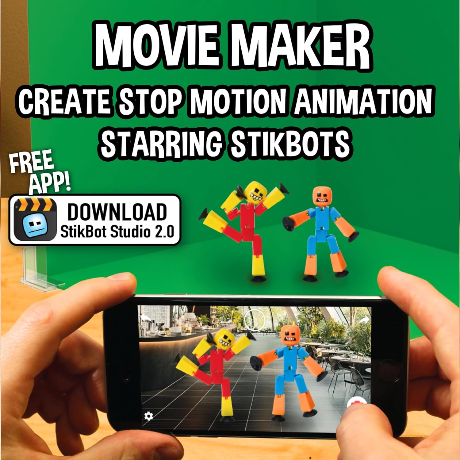 Zing StikBot Crazy Faces 3-Pack – Exclusive Solid Colors | Posable Action Figures with Suction Cups for Stop-Motion Animation & Creative Play | Award-Winning STEAM Toy, Age 4+