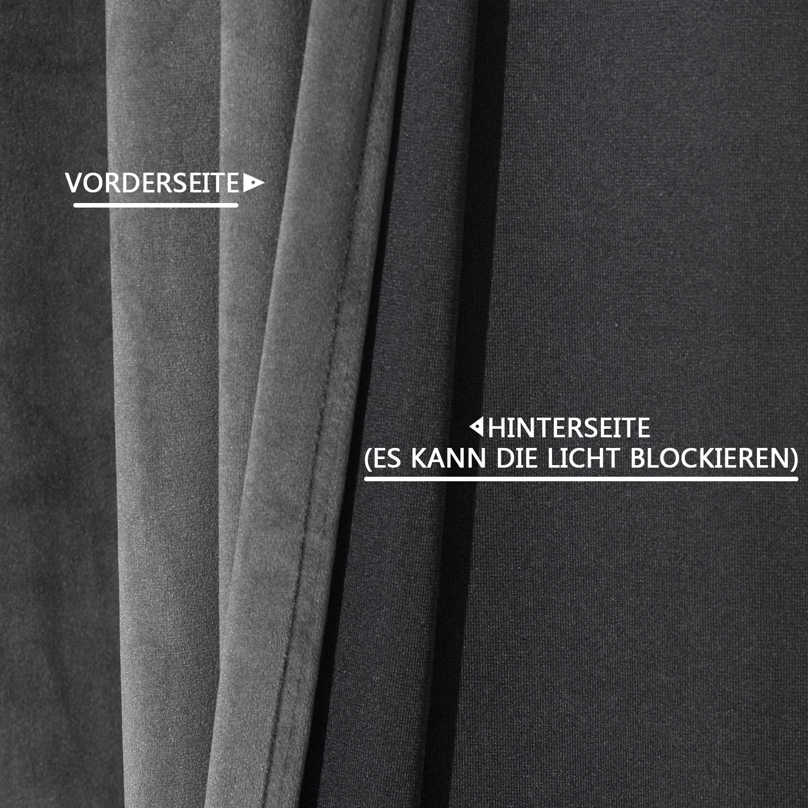 WOLTU VH6069dgn-2 Gordijnen ondoorzichtig en zwaar in fluwelen Set Van 2, Verduisterend en thermisch gordijn 140x225cm,Donkergroen