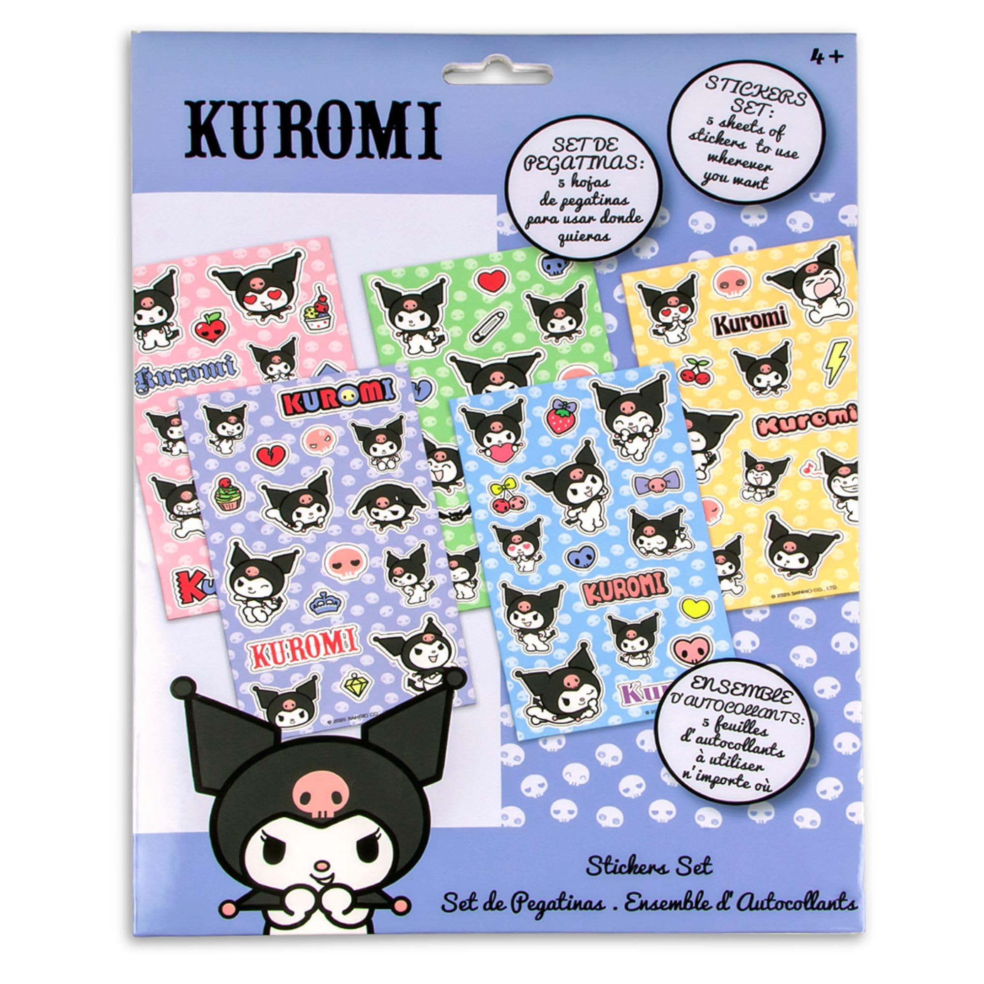 Kuromi 5 Sheet Stickers Set