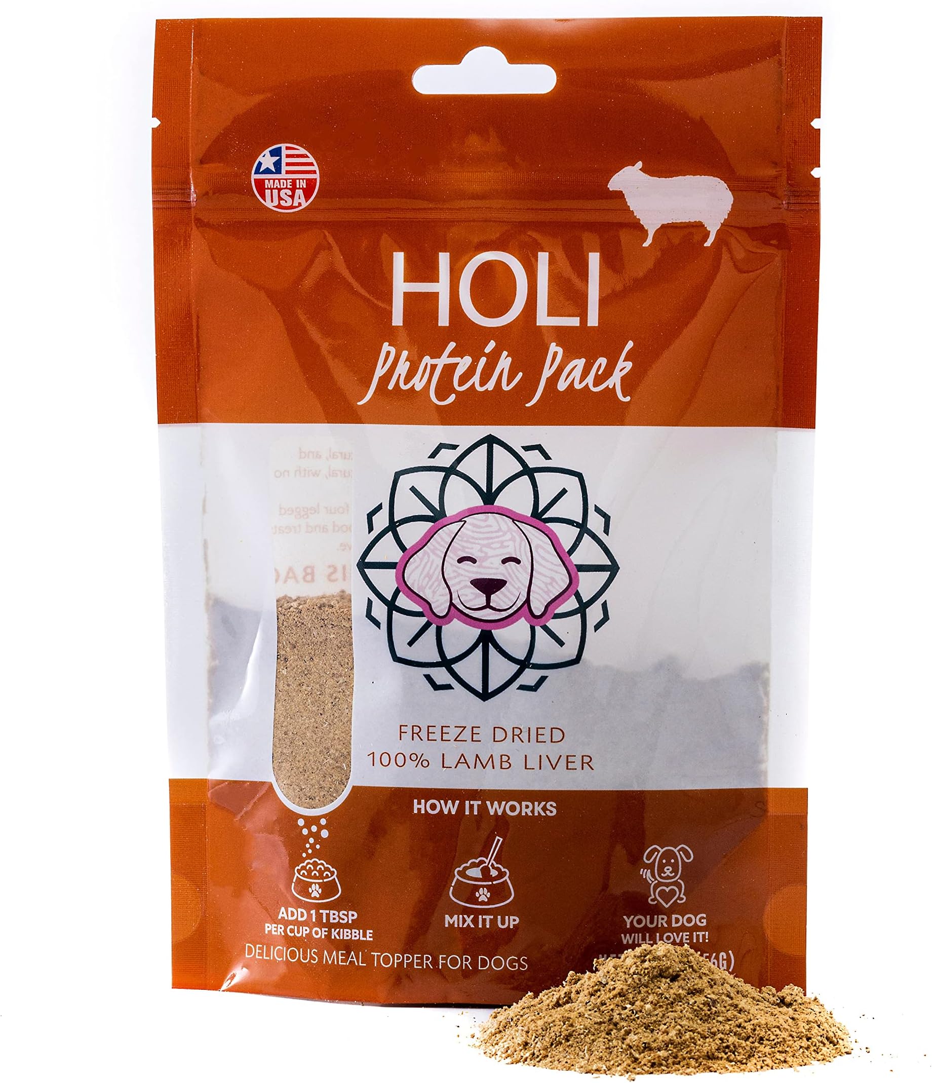 Lamb Liver Dog Food Topper – Freeze Dried Lamb Liver Dog Topper for Dry Food – Single Ingredient, Human-Grade Meal Topper for Picky Dogs – Grain Free & All Natural - 2oz