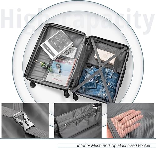 Miniatura 7 de Merax Juegos de 3 piezas expandibles con cerradura TSA equipaje rígido ligero con ruedas giratorias Morado 2 Piezas 2028 talla única Juego de