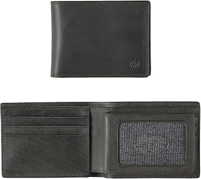 Johnston & Murphy Mens Rhodes 2-in-1 Billfold Wallet, Black Full Grain, One Size