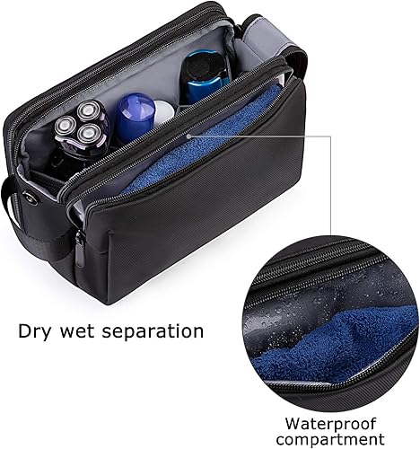 Miniatura 51 de BAGSMART - Bolsa de artículos de aseo personal para hombres, kit de afeitado para viaje, resistente al agua, organizador para accesorios de viaje