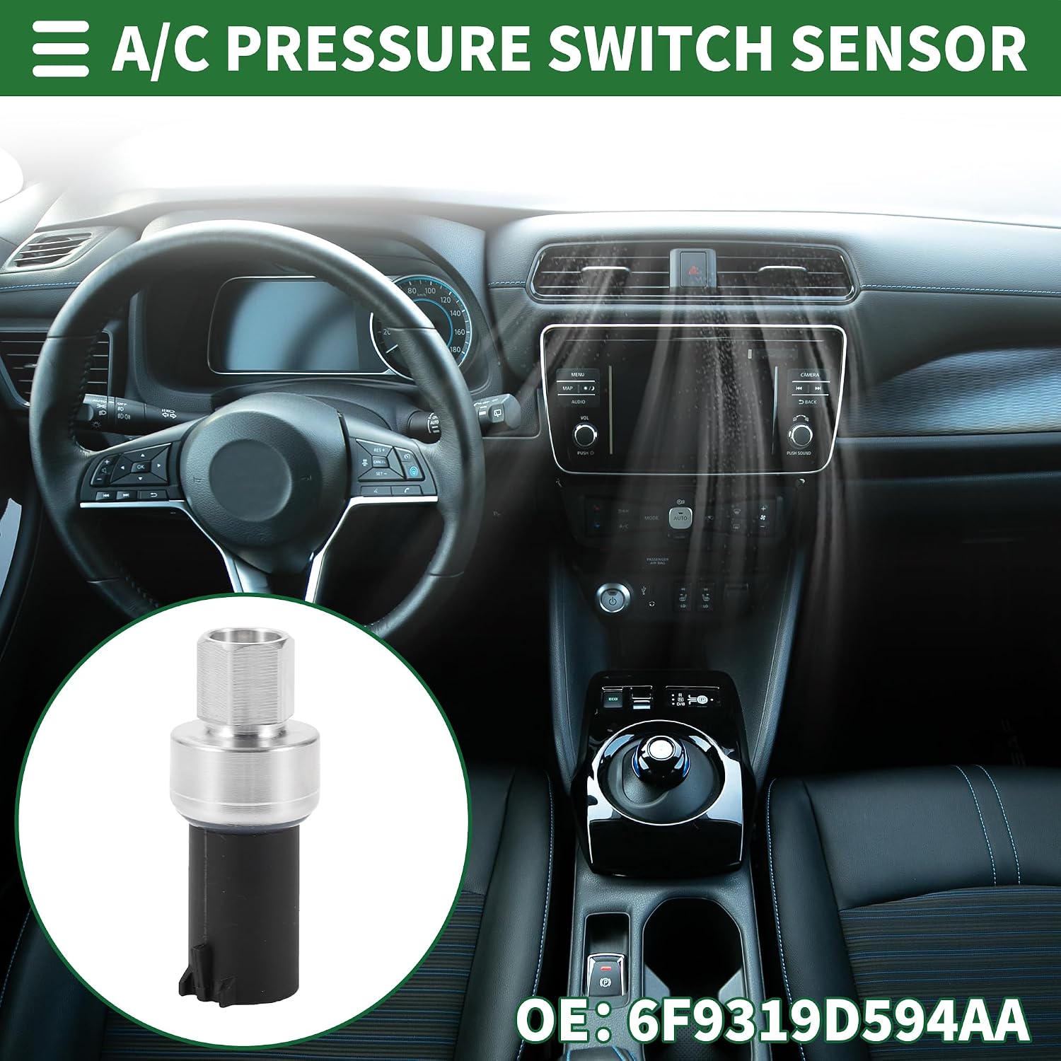 Motoforti A/C Pressure Switch Sensor Air Conditioning Refrigerant Pressure Transducer for Ford Edge 2007-2010 No.6F9319D594AA