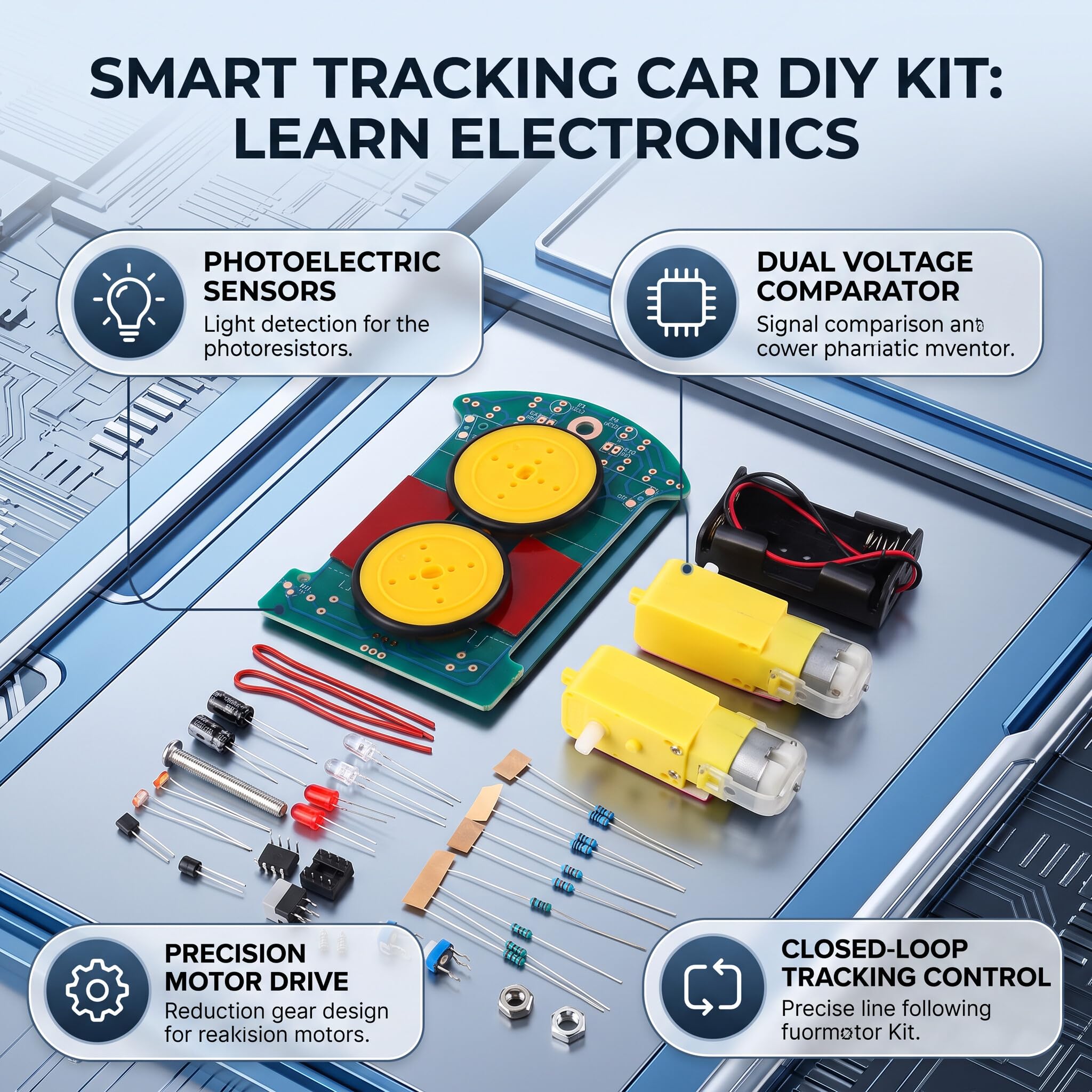 Inteligentne śledzenie samochodu samochodowy zestaw części do produkcji elektronicznej DIY mini robot inteligentny zestaw komponentów elektronicznych