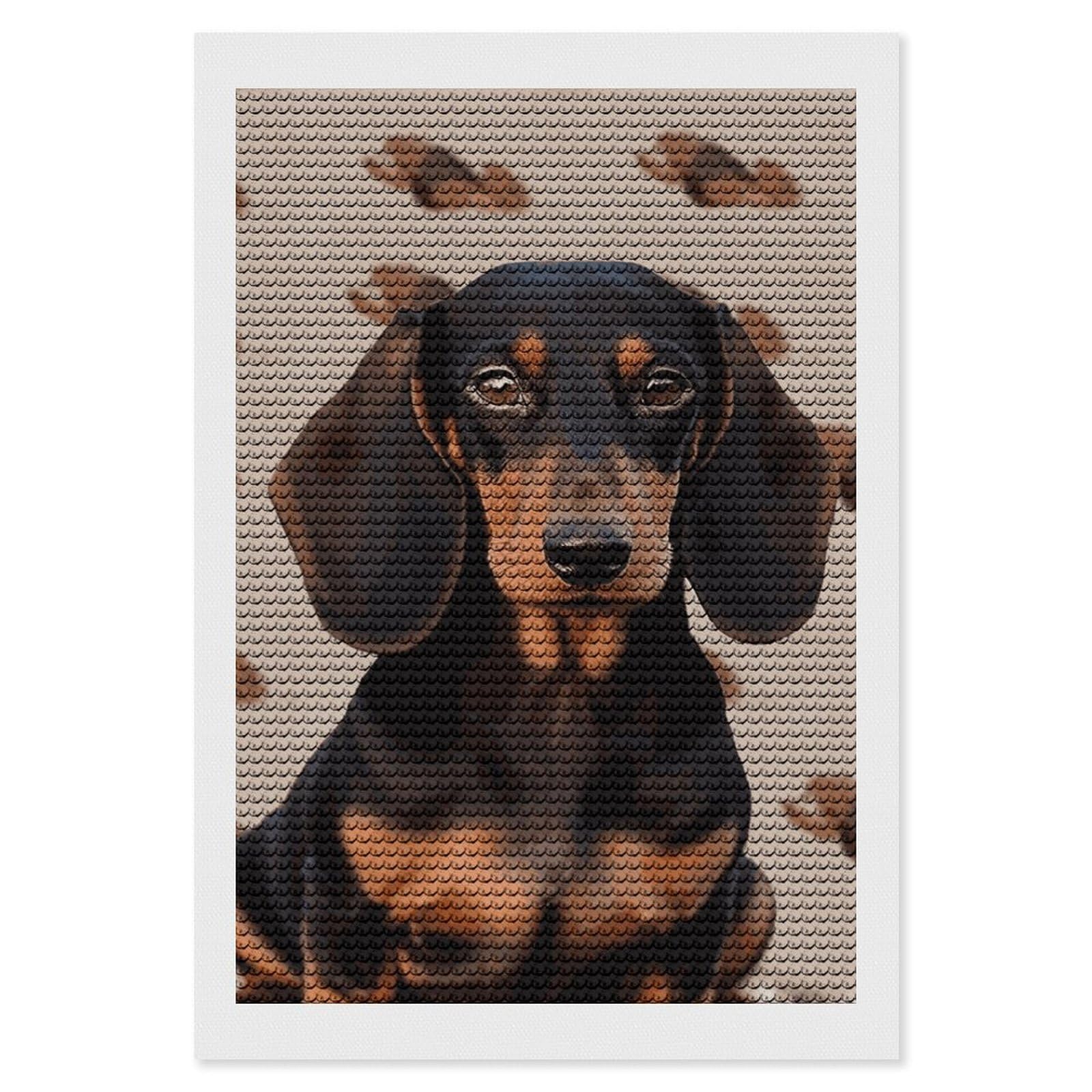 FekiLoot Dachshund Dog Diamond Art Kits for Adults, 5D Aurora Diamond Painting Kits for Beginners DIY Full Drill Dots Gem Art Paint Crafts for Home Wall Decor 8"x12"