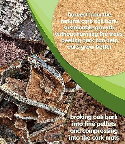 Miniatura 2 de Posavasos de Corcho para Plantas, Posavasos para Macetas de Corcho de Doble Capa de 8 Pulgadas, Tapetes de Corcho Absorbentes para Plantas,