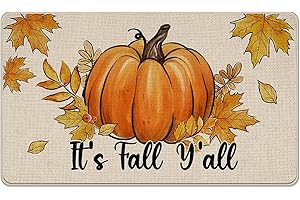 Fall Y'all Pumpkin Decorative Front Door Mat