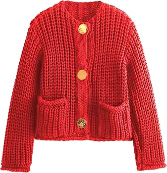 トップス Compact Logo Knit Cardigan red ASOS DESIGN compact knit cardigan with gold buttons in red