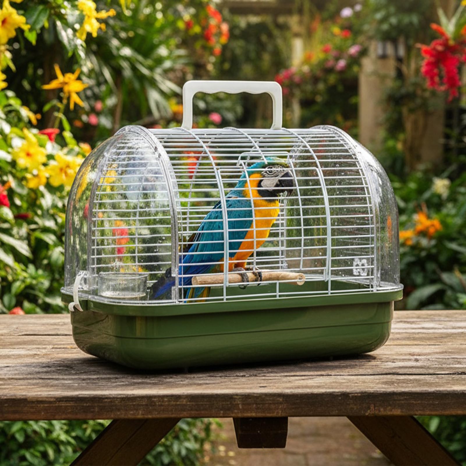 Transportín para Aves Estuche de Transporte con Percha para Posarse y | Jaula para Exterior Para Cacatúa Ninfa Periquito Canario Conuro Dragón Barbudo