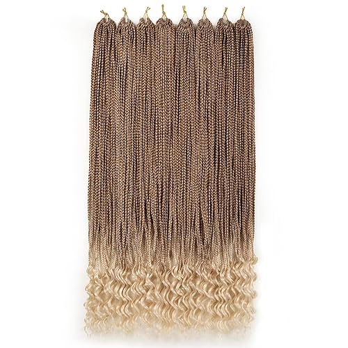 Miniatura 7 de 8 paquetes de trenzas de ganchillo de 30 pulgadas con extremos rizados 613 trenzas de ganchillo preenlazadas, trenzas de ganchillo de pelo de diosa,