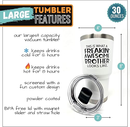 Miniatura 4 de Divertido regalo para hermano  Taza de café impresionante para hermano  Gran regalo de taza de viaje para hermanos de hermanas, regalos de