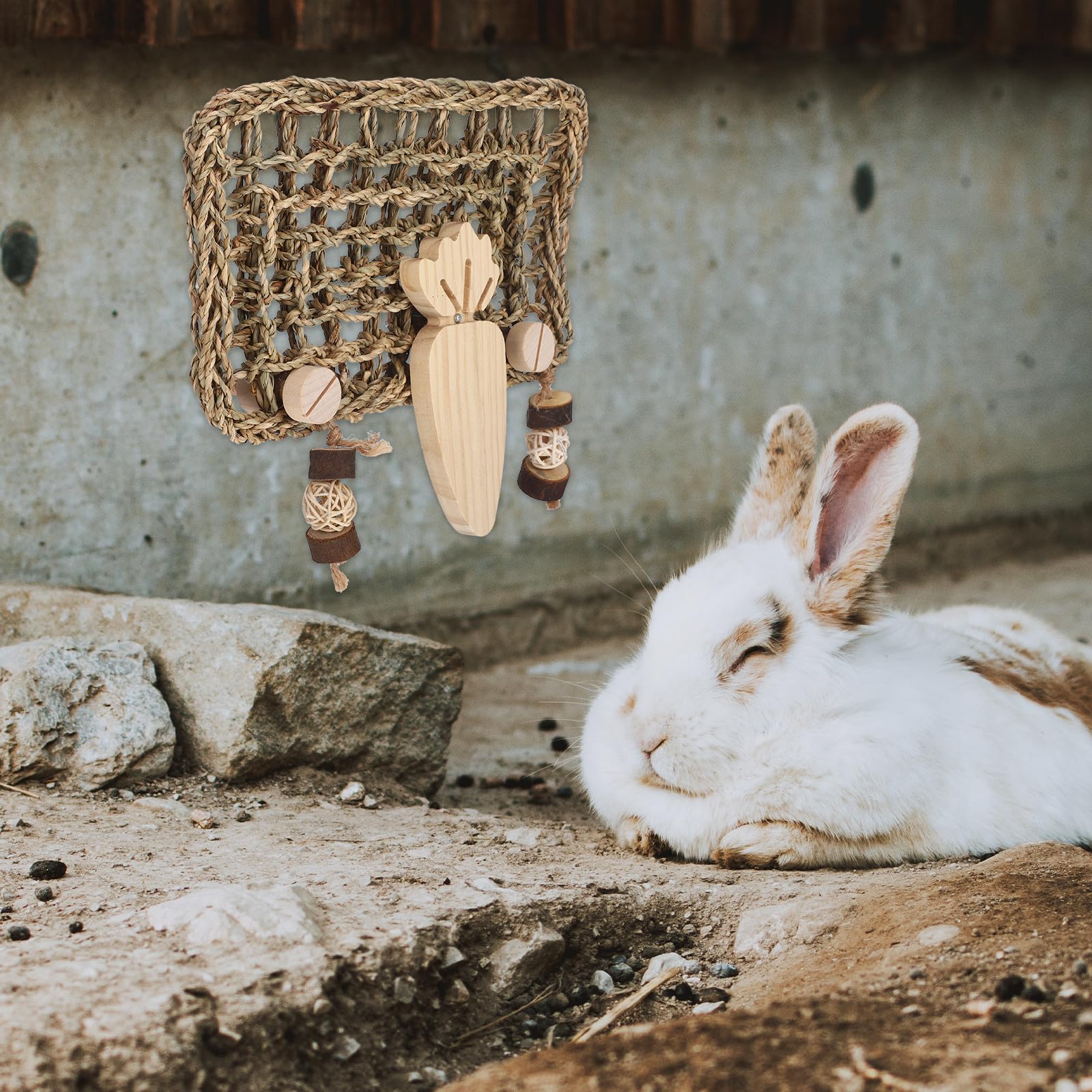 Tapis en Paille Tressée Fait Main pour Lapins et Cochons d'Inde, Robuste et Confortable, Accessoire pour Fond de Cage et Jouet à Mâcher Naturel