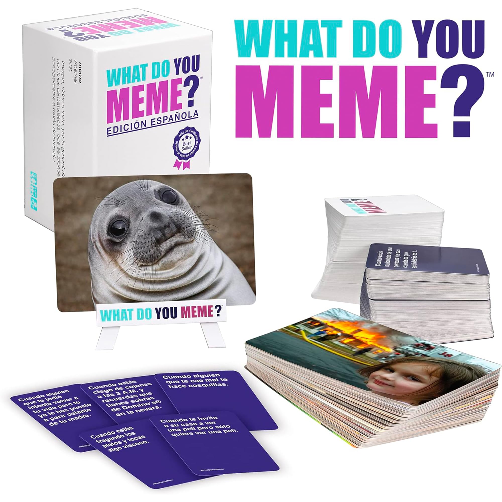IMC Toys What Do You Meme? Kartenspiel, Rennen und kreieren Sie die lustigsten Memes, voller Spaß für Partys, für 3 bis 20 Spieler, Erwachsene ab 18 Jahren