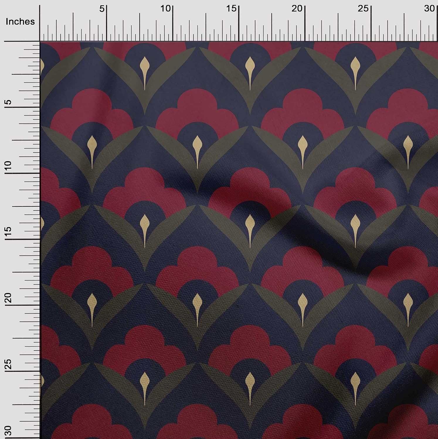 oneOone Cotton Flex Dark Blue Fabric Block Sewing Craft Projects Fabric Prints by Yard 40 Inch Wide