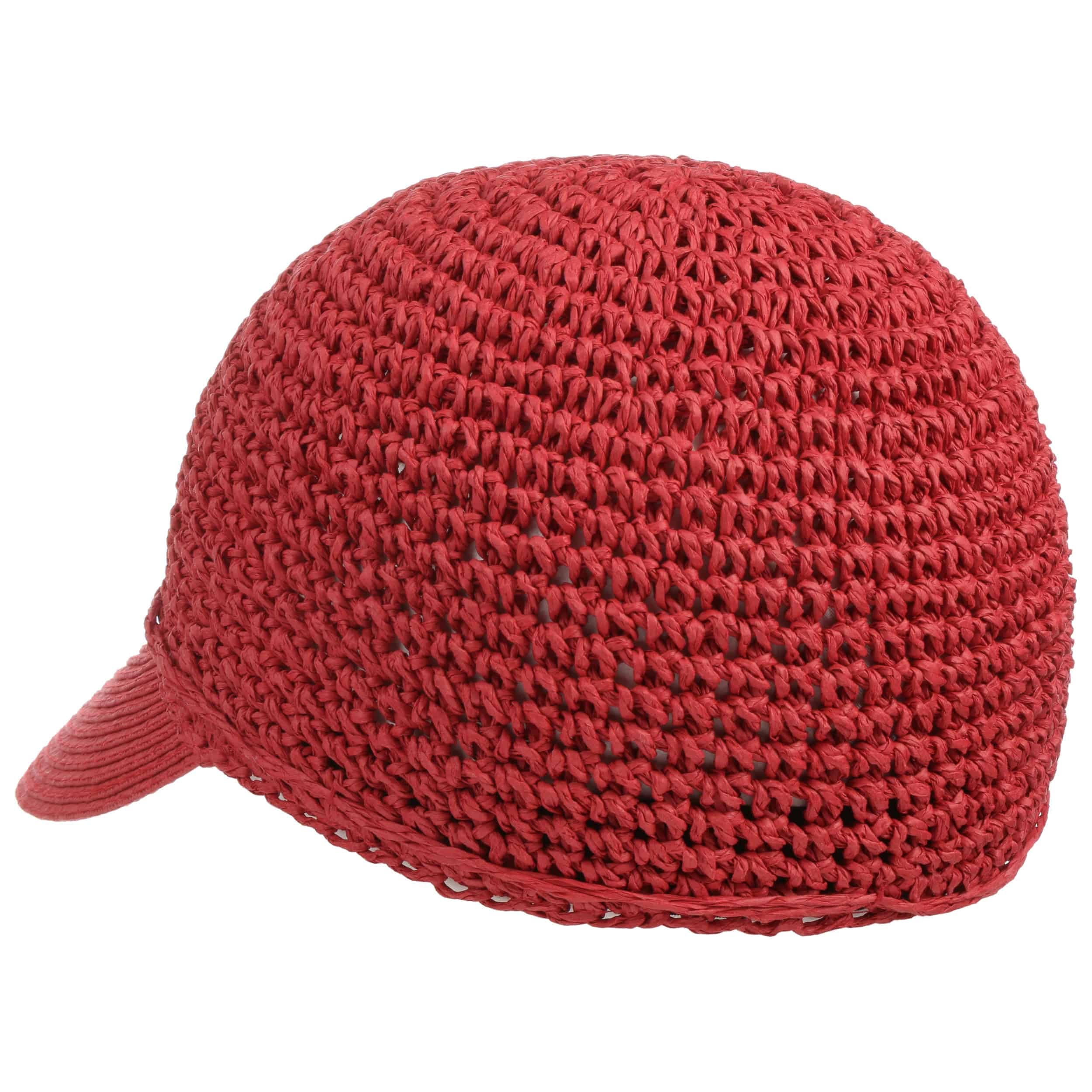 Seeberger Uni Rollable Crochet Cap Damencap Sommercap Sonnencap Sonnenvisor Strohcap Strandcap Damen - mit Schirm Sommer Frühling-Sommer