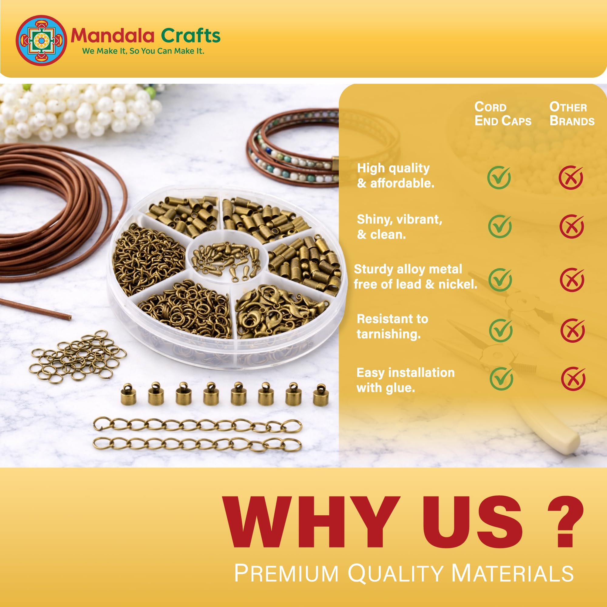 Amazon.com: Mandala Crafts Antique Brass 4mm Cylinder Jewelry