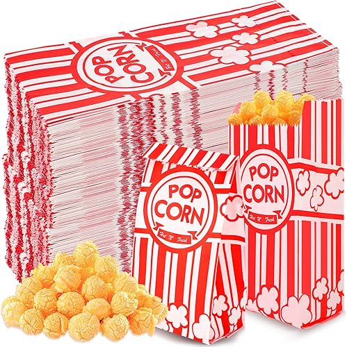 600 bolsas de palomitas de maíz, bolsas de papel de 1 onza, porciones individuales a granel para máquina de palomitas de maíz, noches de cine,