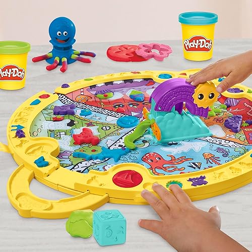 Miniatura 9 de Play-Doh Juego de iniciación Fold & Go Playmat con 19 accesorios, juguetes preescolares para niñas y niños de 3 años en adelante, artes y