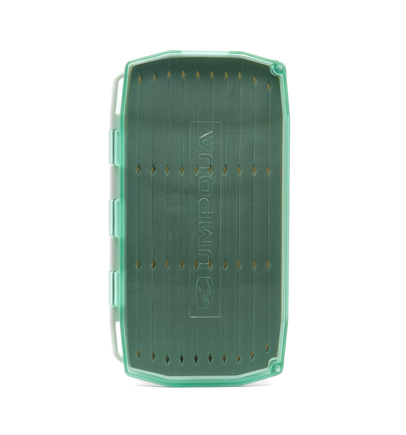 Umpqua UPG Foam Baitfish Saltwater Large Aqua Fly Box - Lightweight Strong Impact-Resistant Single-Sided Quick-Loading Fly Storage Case - Fly Fishing Tackle Organizer