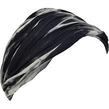 Gheri Cotton Nepalese Tie Dye Hippie Colorful Headwrap Headband Black Grey