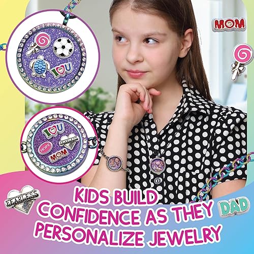 Miniatura 4 de PURPLE LADYBUG CharmWow - Kit de fabricación de joyas para niños, manualidades divertidas para niñas de 4 a 8 años y gran regalo de cumpleaños para