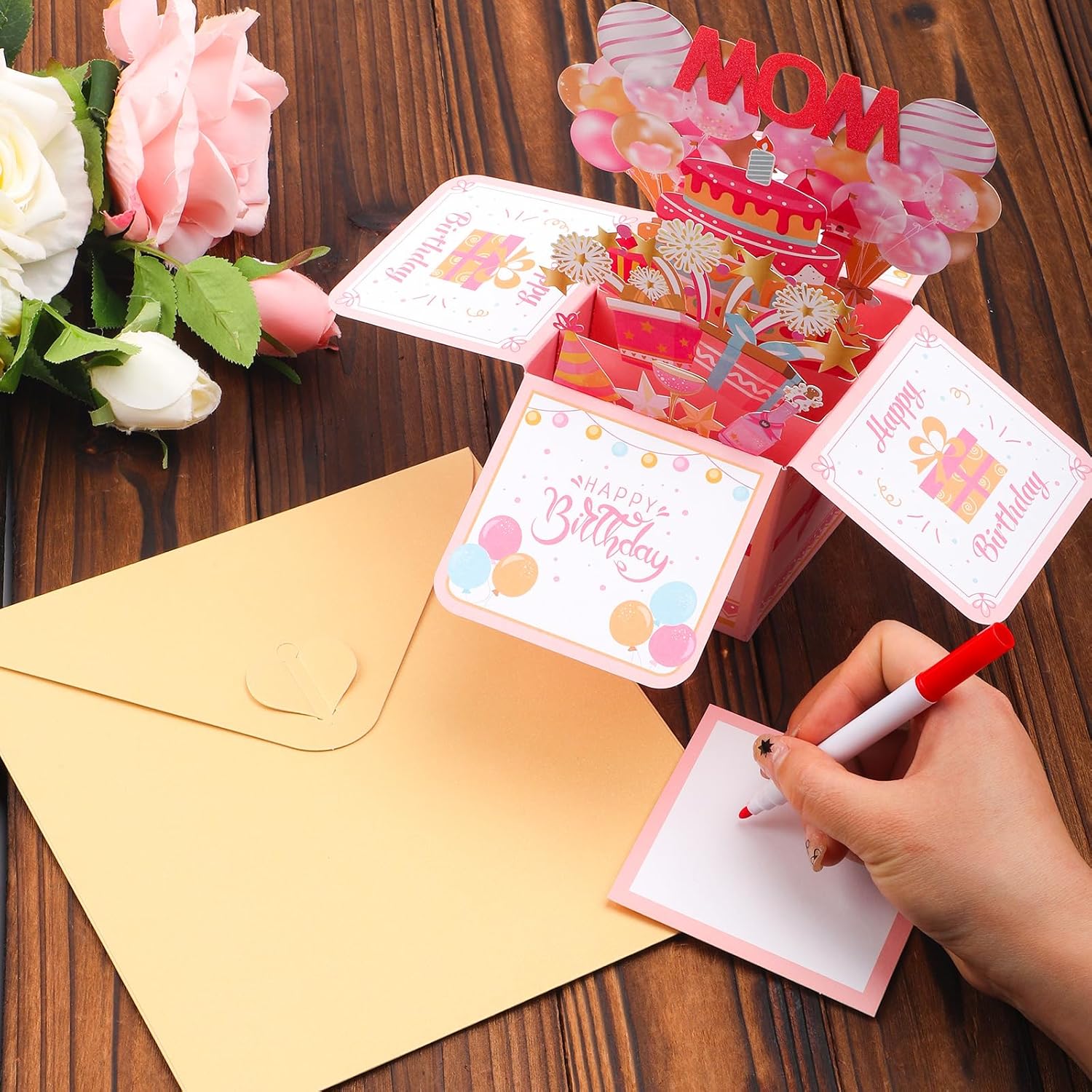 Happy Birthday Mom: Tested Versus Creative Pop Up Card...Surprising Sparkler Scent?