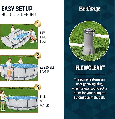 Miniatura 4 de Piscina Bestway Steel Pro sobre suelo, Azul