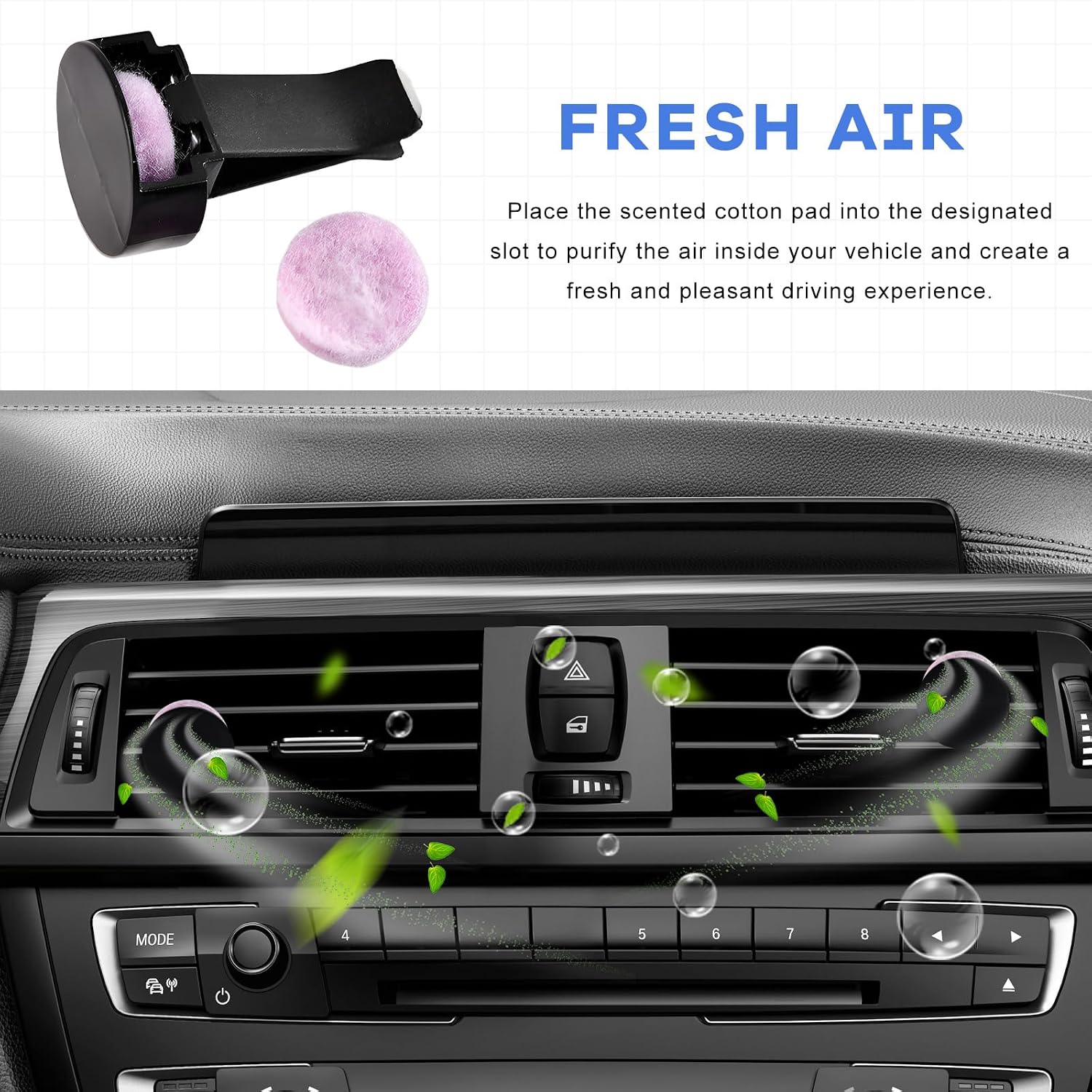 20 PCS Car Metal Air Vent Clips, Auto Air Conditioner Outlet Clip with Round Plastic Slot Head, DIY Freshener Perfume Vent Clamp Replacement for Vehicle Office Home