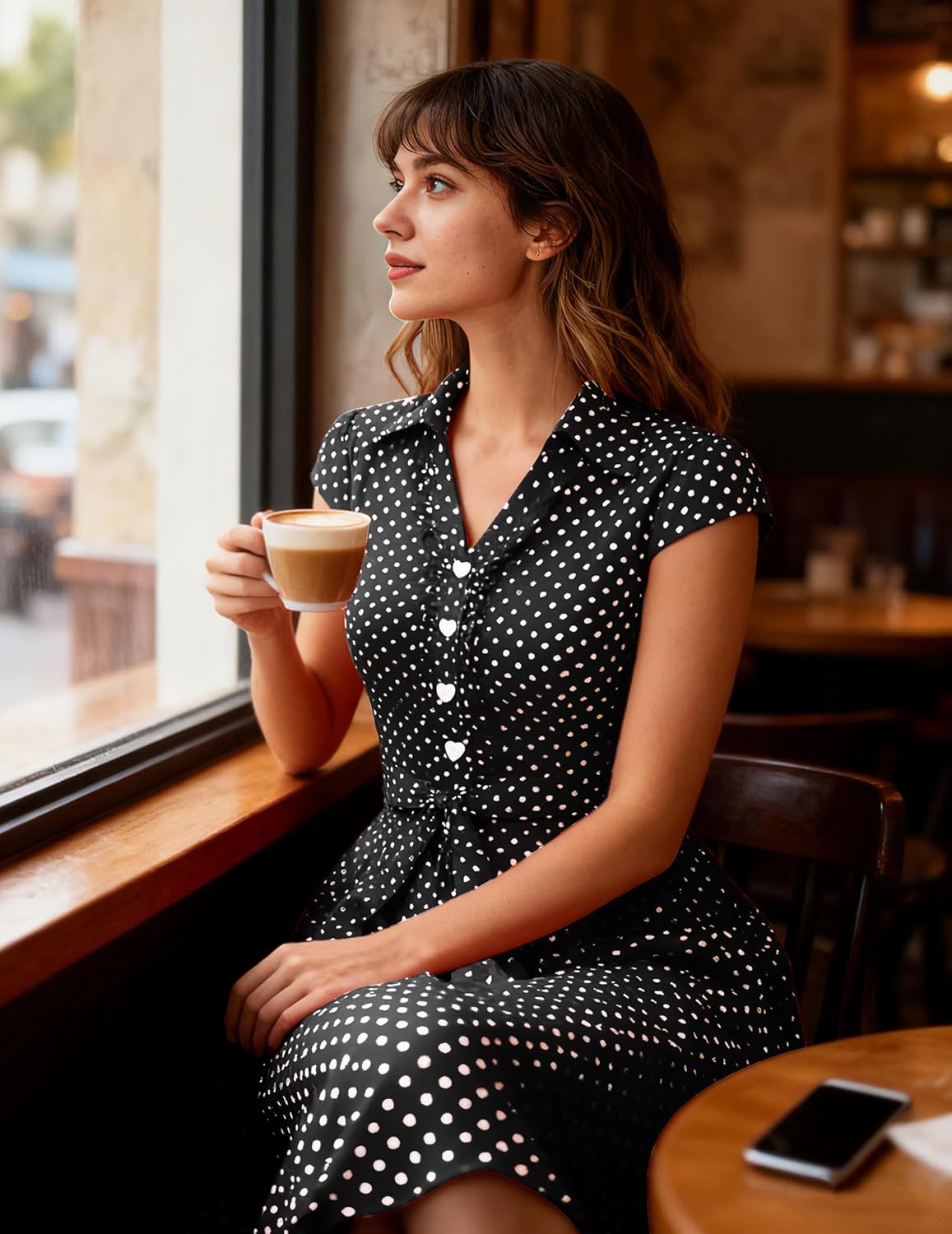 Wedtrend Women's 1950s Retro Rockabilly Dress Cap Sleeve Vintage Swing Dress - Image 3