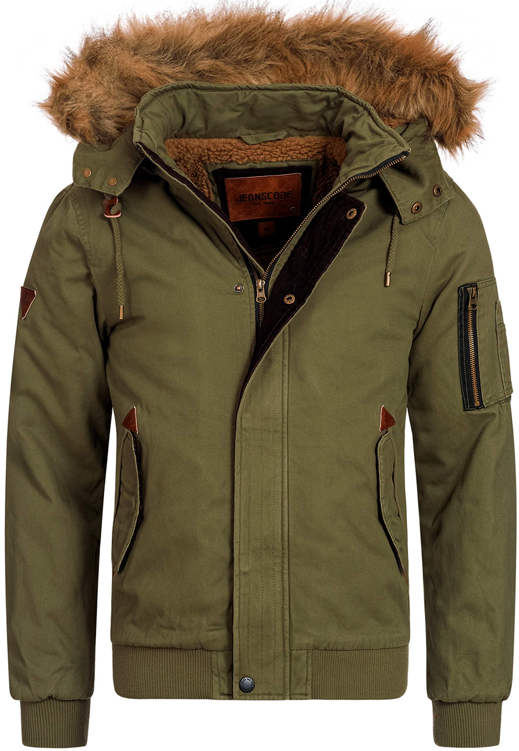 Indicode Pennington męska kurtka zimowa z bawełny | parka zimowa męska parka parka, wojsko, L